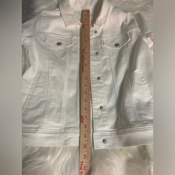 Cat & Jack Evil Eye Sz Youth XL 14/16 White Girls Denim Jacket - Picture 3 of 7